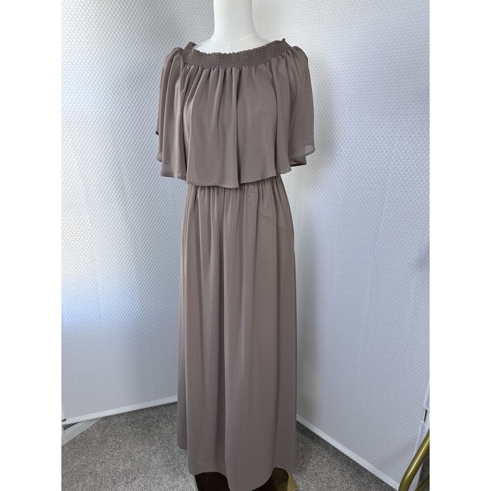 Show Me Your MuMu Taupe Maxi Dress